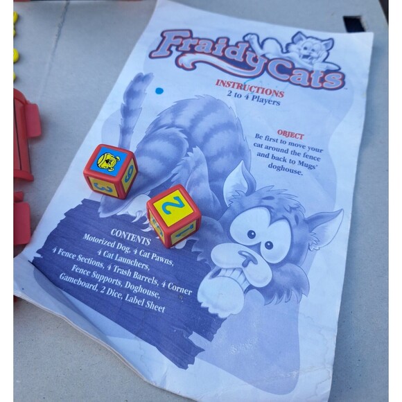 Fraidy Cats 1994 Milton Bradley Board Game Replacement Pieces Dog House Manual - Picture 3 of 6